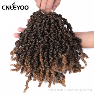 10 Inch Spring Senegalese Twist Crochet Hair For Women Mixed Light Brown Pre-twisted Spring Crochet Braids For Beauty